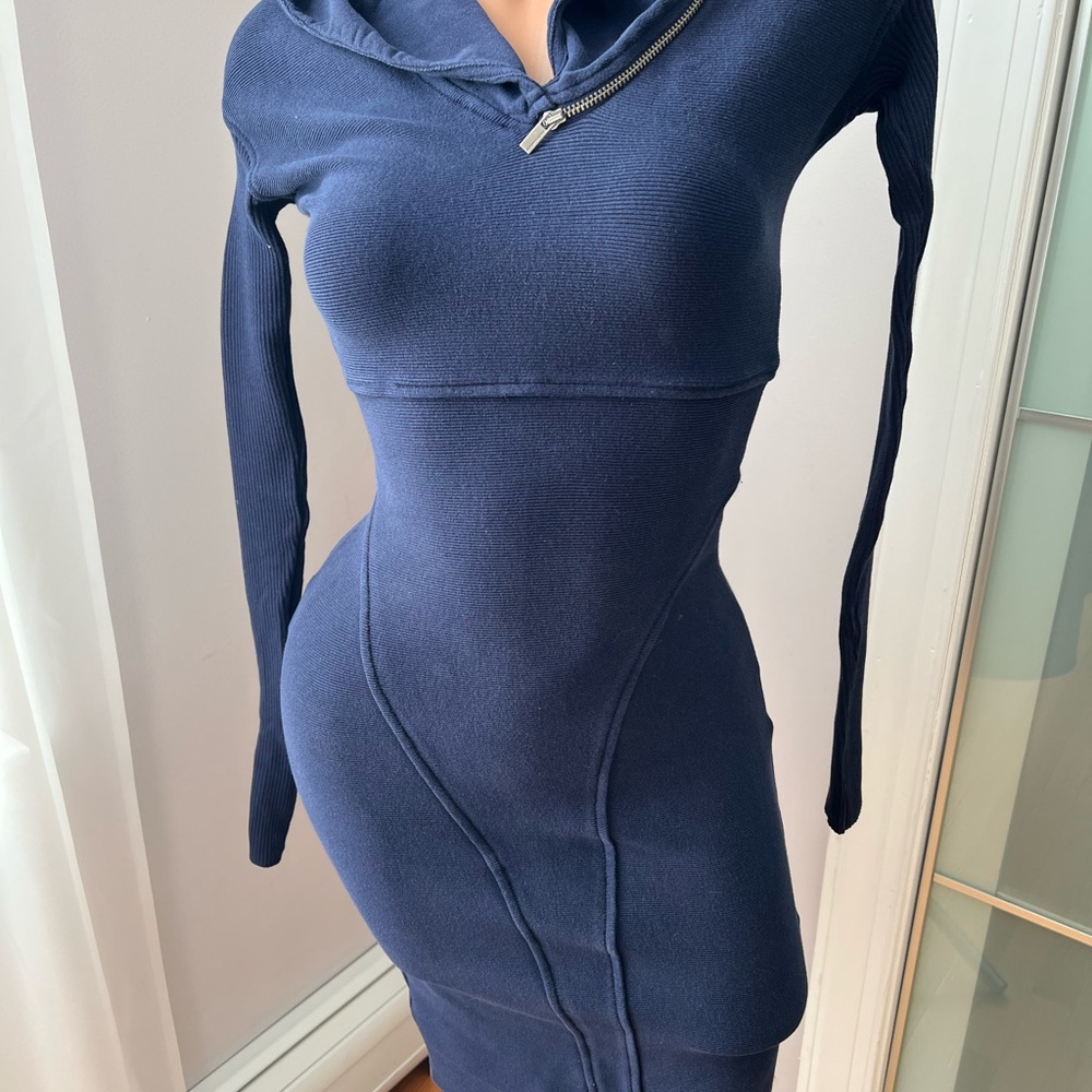 BCBGMaxAzria Deep Blue Long Sleeve Dress